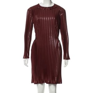 New Leoca Paris Luxury Brand Burgundy Sheath Dress